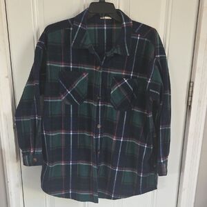 Maurices Blue and Green Plaid Shirt